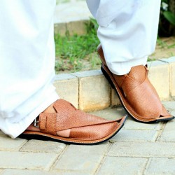 Mustard Dotted Stitched Peshawari Sandal AK-2720